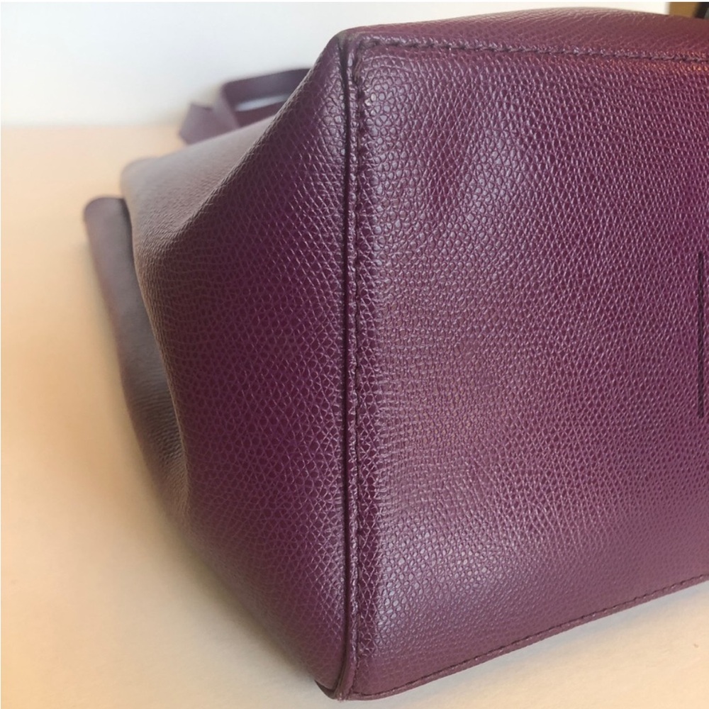 Furla Deep Plum Leather Tote with Gold Logo - Picture 4 of 11